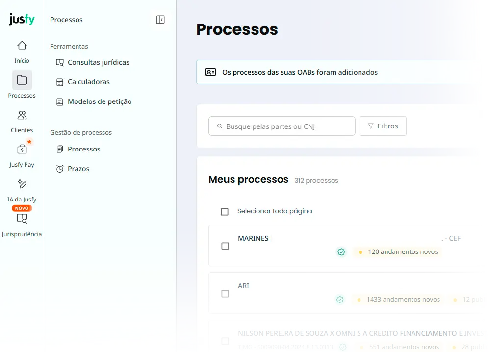 Painel da JusProcessos